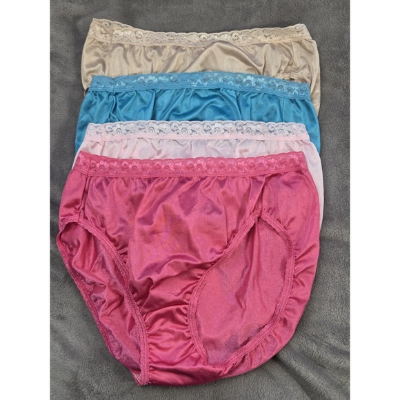 Vtg Hanes Her Way Woman's Nylon Panties Sz 7 Silky Nylon Underwear Mushroom Lot